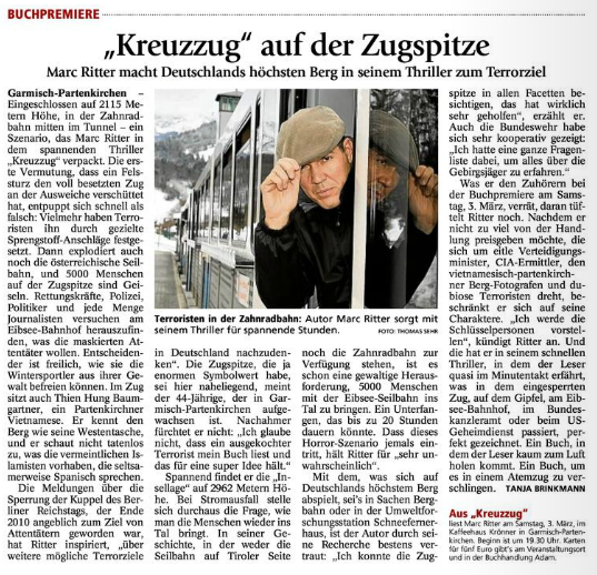 Marc Ritter Thriller Kreuzzug Zugspitzbahn